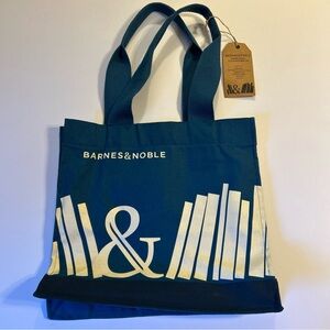 Barnes & Noble Premium Organic In-Conversion Cotton Canvas Tote Bag teal blue
